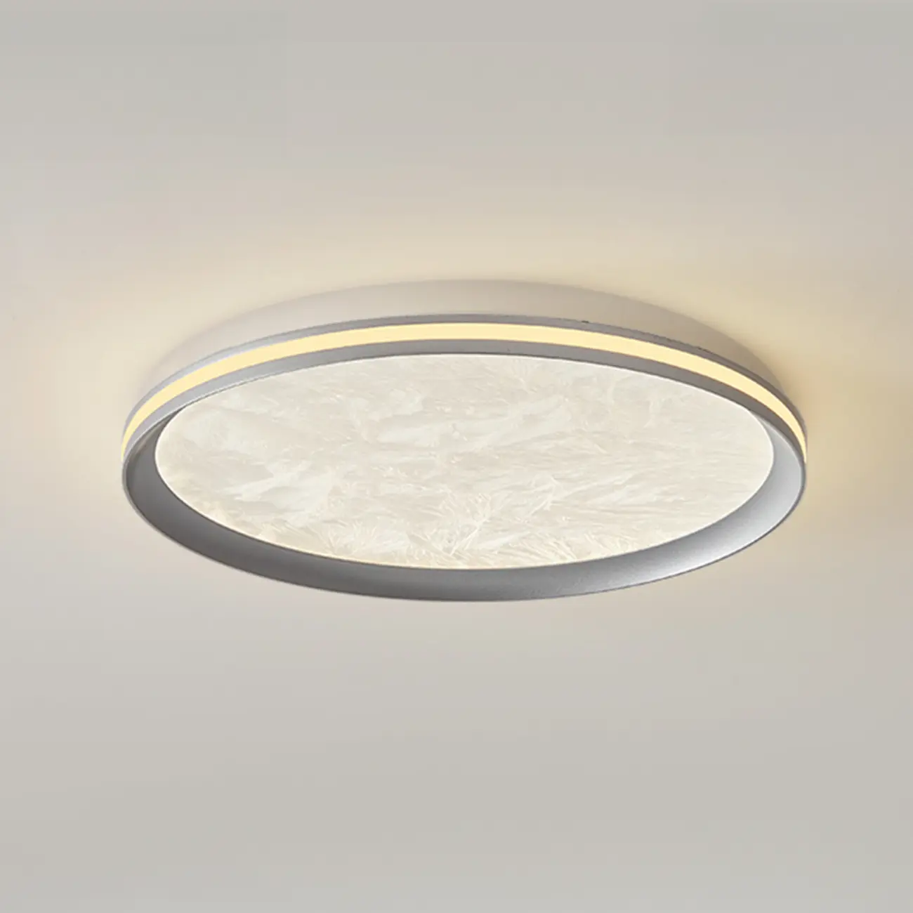 Modern Circular Flush Mount Ceiling Light with Acrylic Shade  Image - 7 | homeyfad