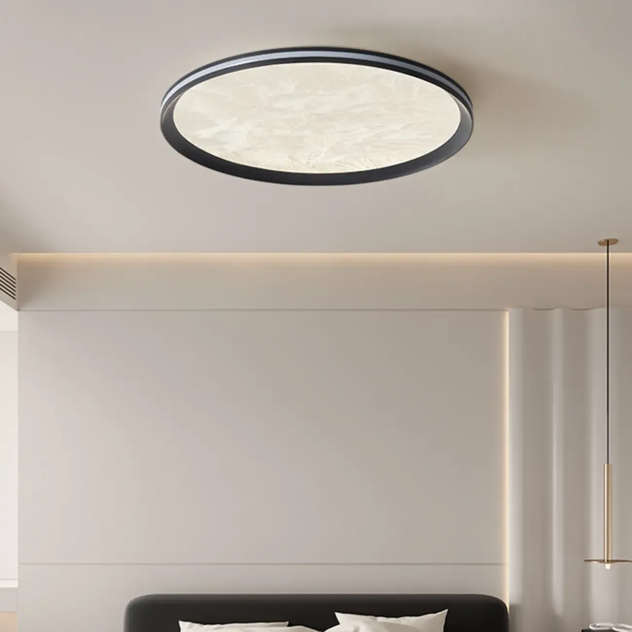 Modern Circular Flush Mount Ceiling Light with Acrylic Shade  Image - 8