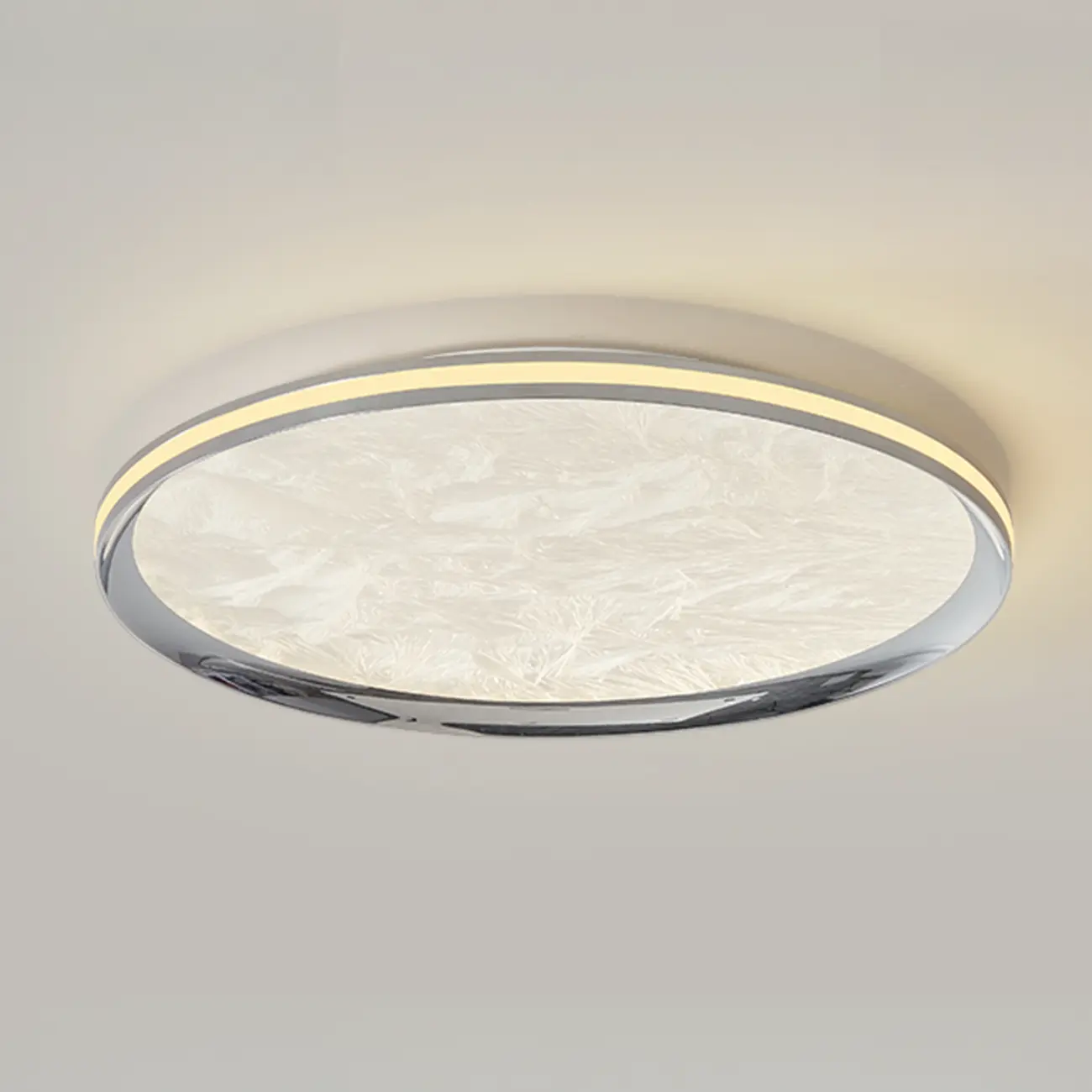 Modern Circular Flush Mount Ceiling Light with Acrylic Shade  Image - 9 | homeyfad