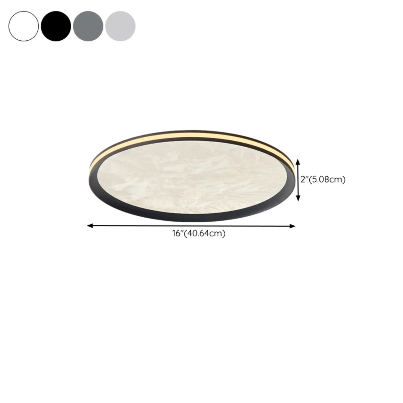 Modern Circular Flush Mount Ceiling Light with Acrylic Shade  #size