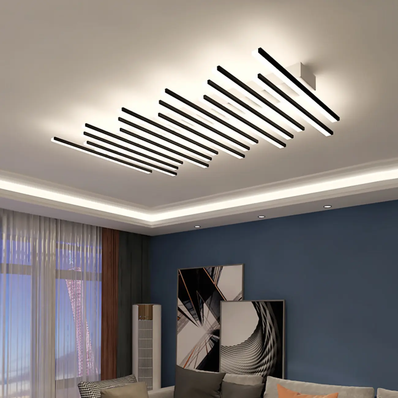 Linear LED Semi Flush Ceiling Light for Residential Use Image - 2 | homeyfad