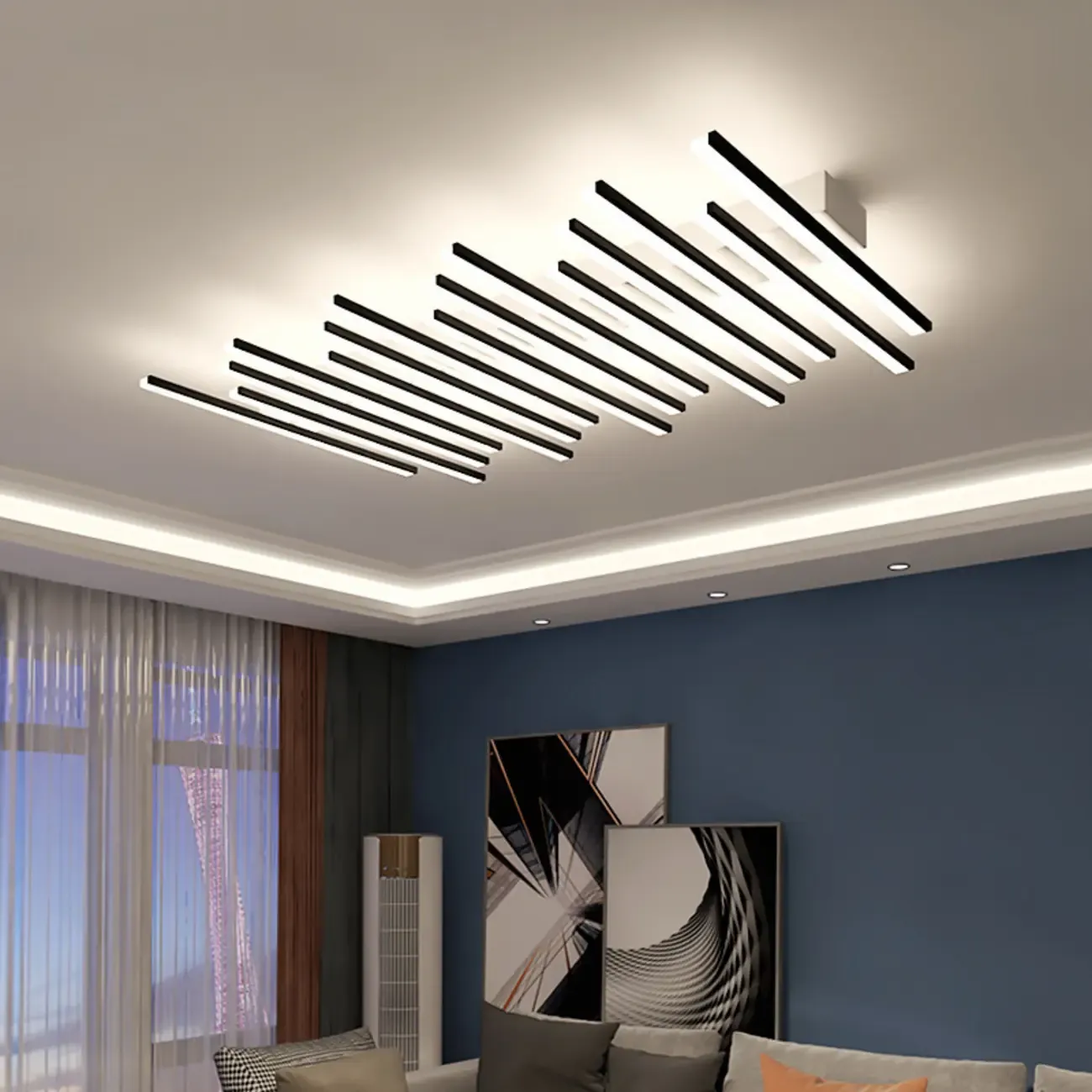 Linear LED Semi Flush Ceiling Light for Residential Use Image - 2