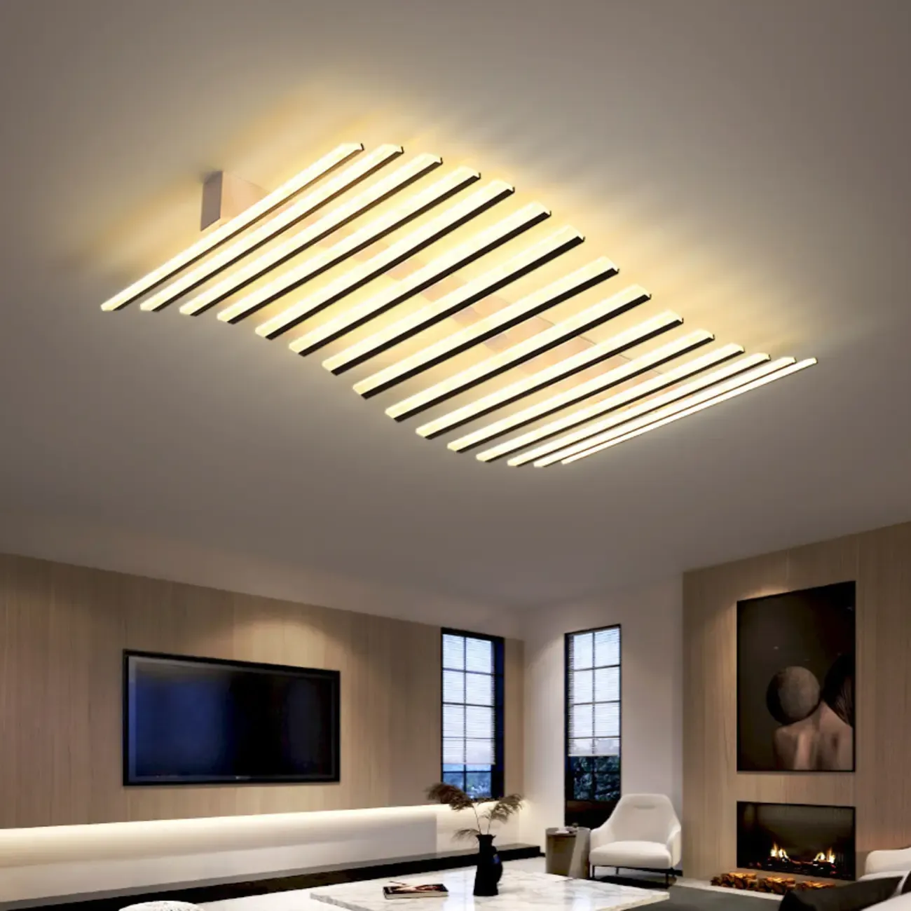 Linear LED Semi Flush Ceiling Light for Residential Use Image - 3