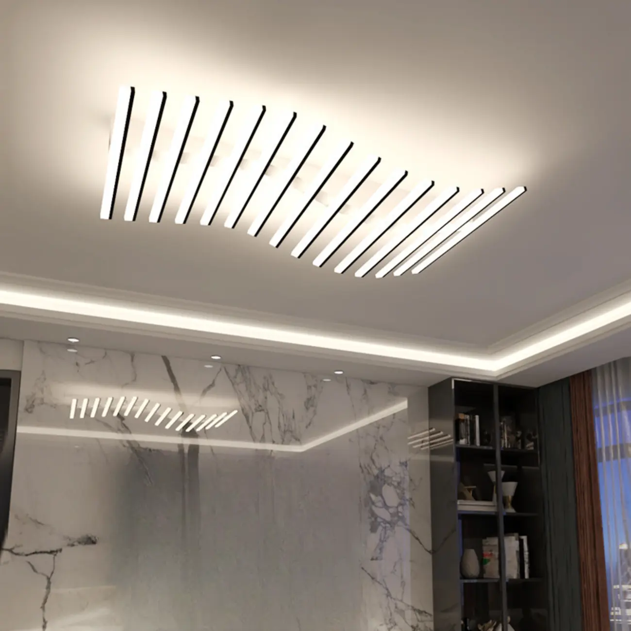 Linear LED Semi Flush Ceiling Light for Residential Use Image - 4 | homeyfad