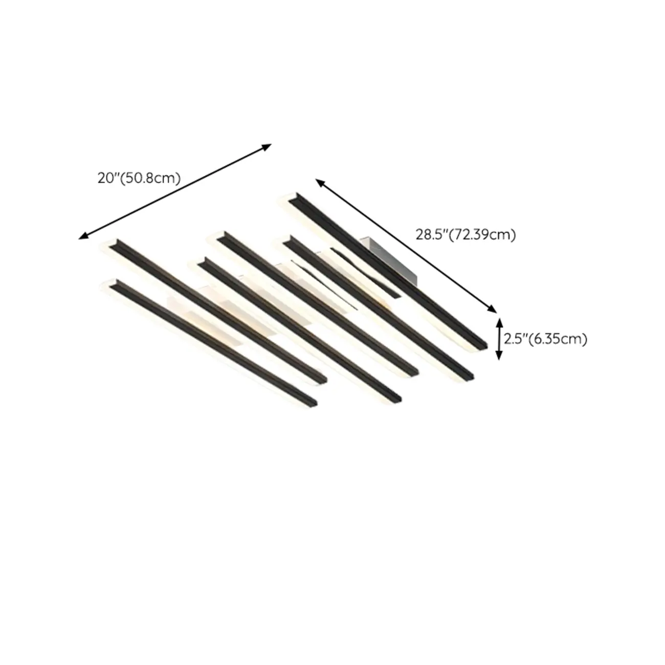 Linear LED Semi Flush Ceiling Light for Residential Use #size | homeyfad