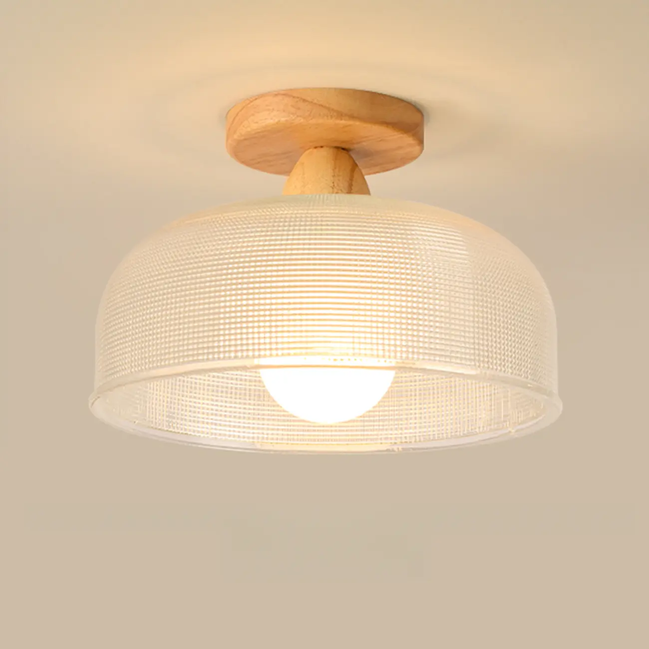 Modern LED Semi-Flush Ceiling Light with Clear Shade Image - 2 | homeyfad