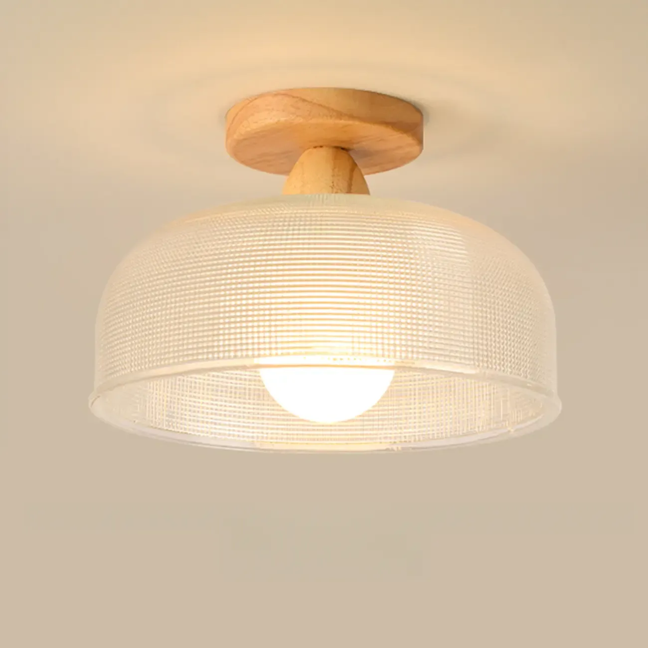 Modern LED Semi-Flush Ceiling Light with Clear Shade Image - 2