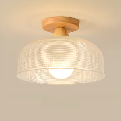 Modern LED Semi-Flush Ceiling Light with Clear Shade Image - 2
