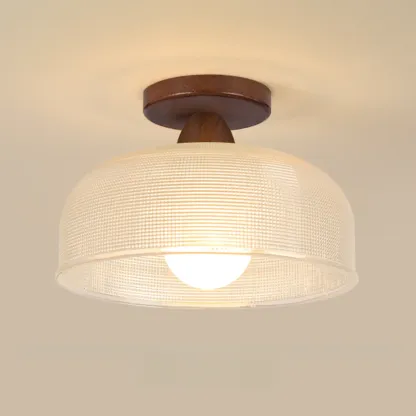Modern LED Semi-Flush Ceiling Light with Clear Shade Image - 3