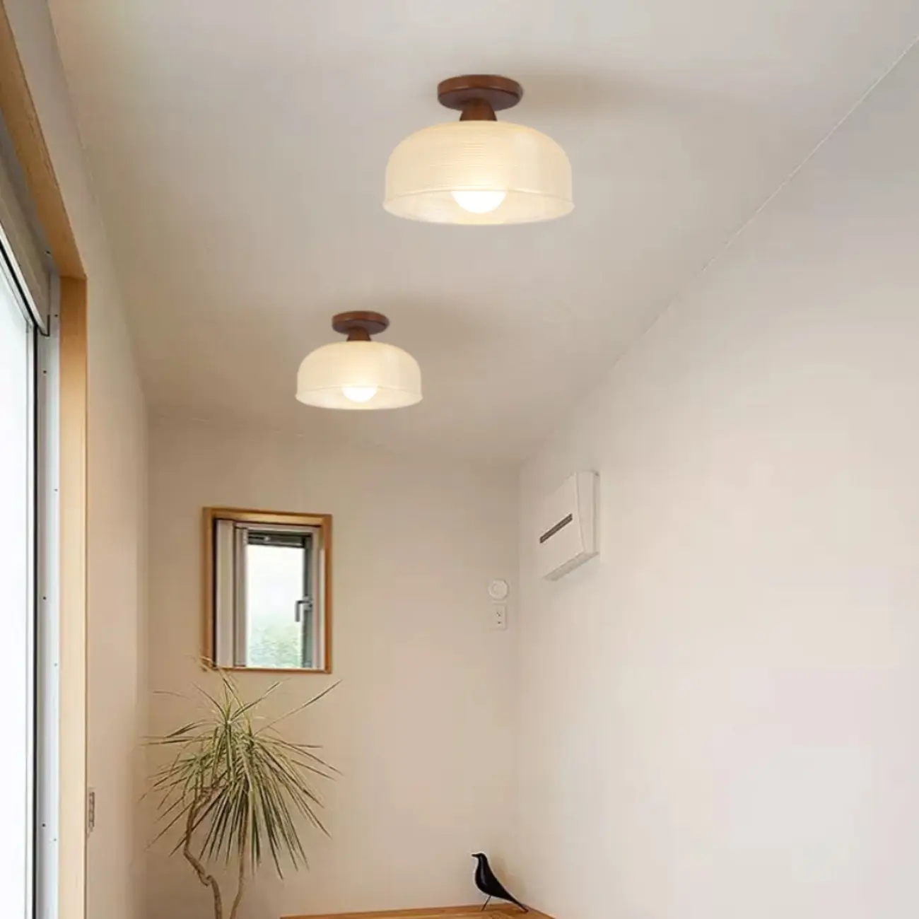 Modern LED Semi-Flush Ceiling Light with Clear Shade Image - 4 | homeyfad