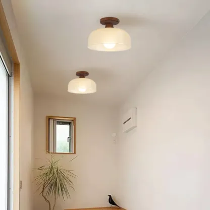 Modern LED Semi-Flush Ceiling Light with Clear Shade Image - 4