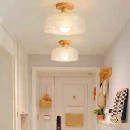 Modern LED Semi-Flush Ceiling Light with Clear Shade Image - 5