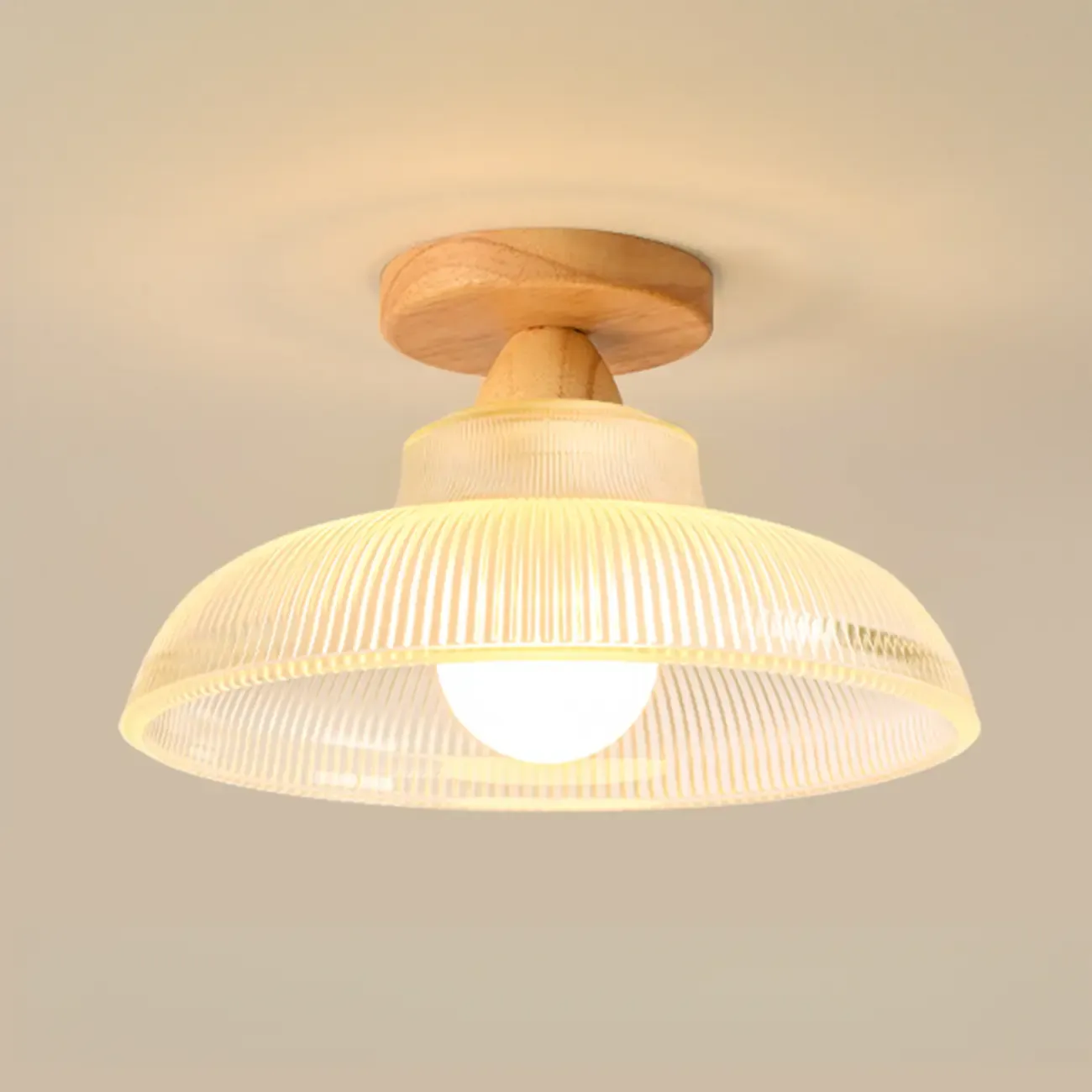 Modern LED Semi-Flush Ceiling Light with Clear Shade Image - 6
