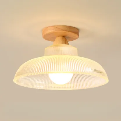 Modern LED Semi-Flush Ceiling Light with Clear Shade Image - 6