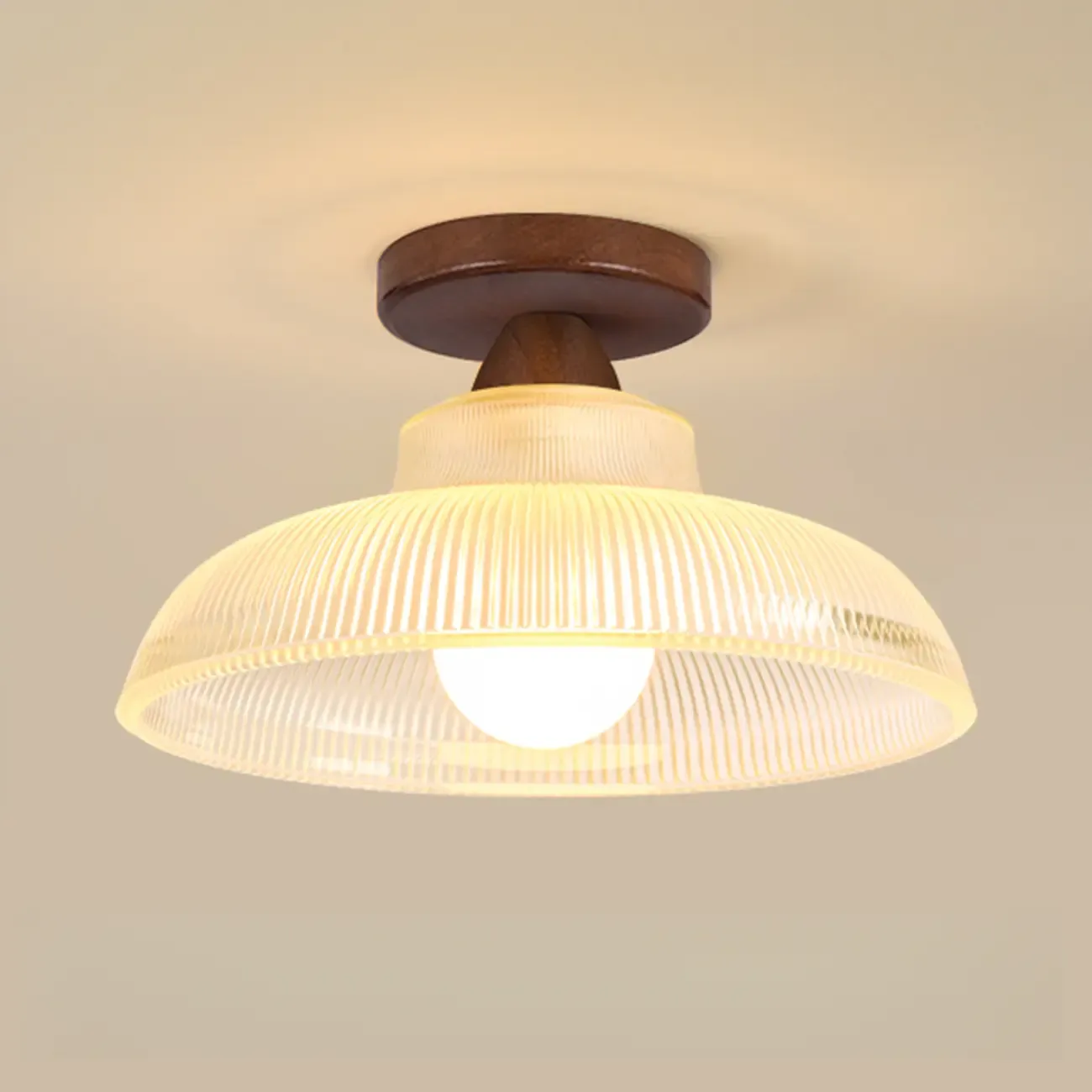 Modern LED Semi-Flush Ceiling Light with Clear Shade Image - 7