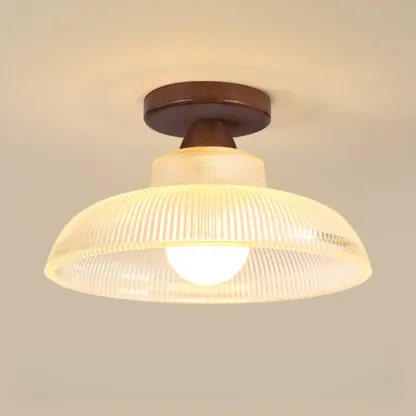 Modern LED Semi-Flush Ceiling Light with Clear Shade Image - 7