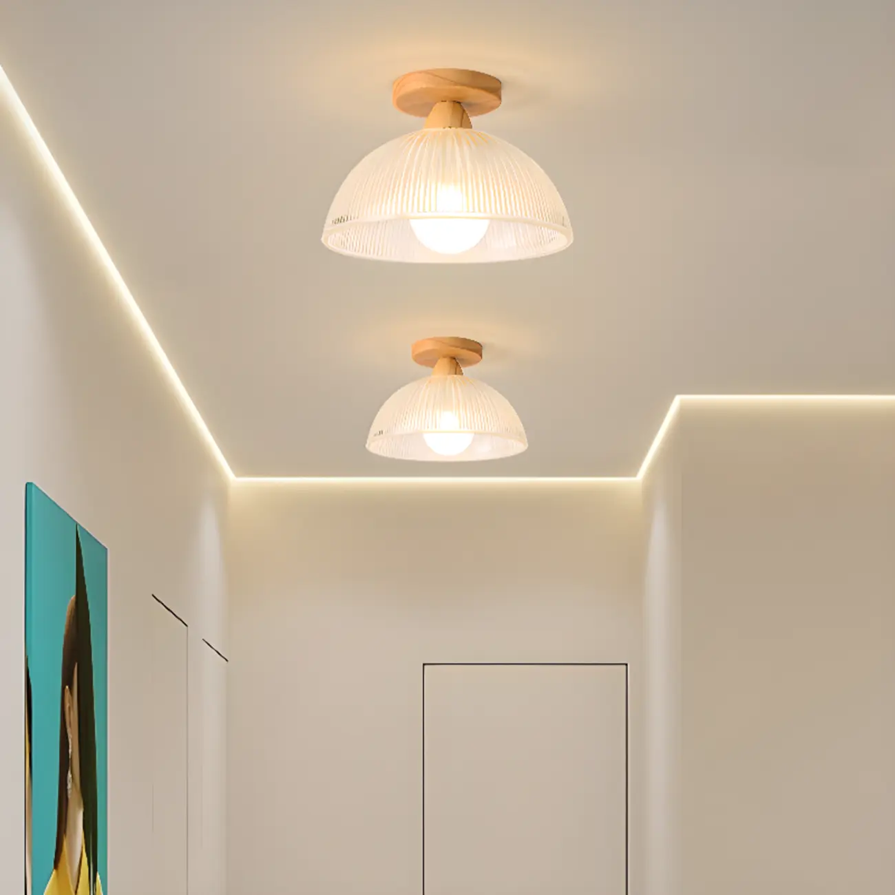 Modern LED Semi-Flush Ceiling Light with Clear Shade Image - 8 | homeyfad