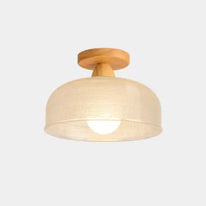 Modern LED Semi-Flush Ceiling Light with Clear Shade Image - 9