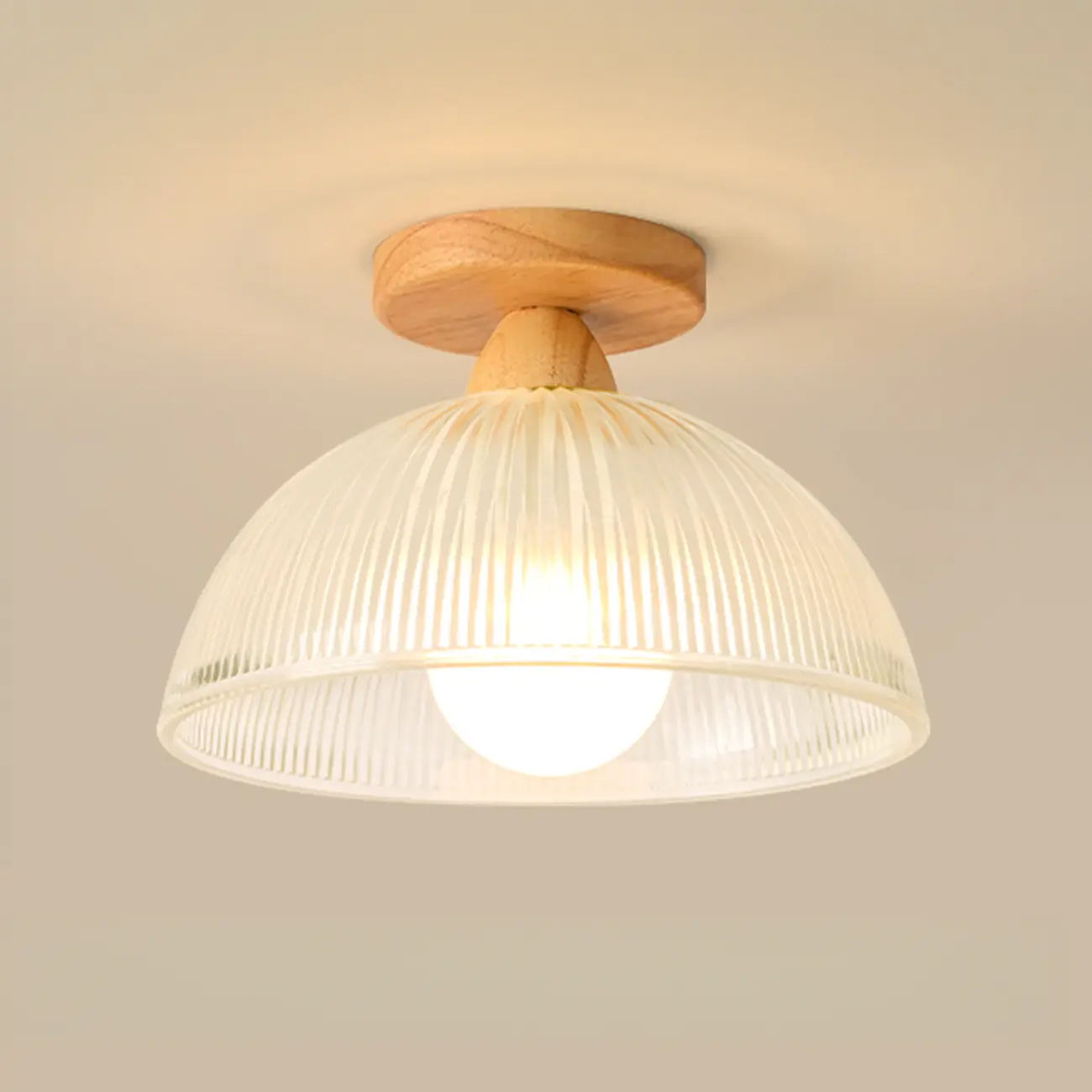 Modern LED Semi-Flush Ceiling Light with Clear Shade Image - 10 | homeyfad