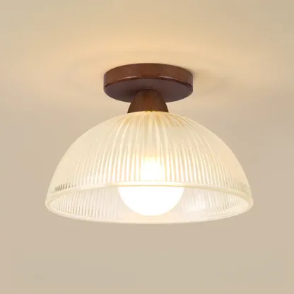 Modern LED Semi-Flush Ceiling Light with Clear Shade Image - 11
