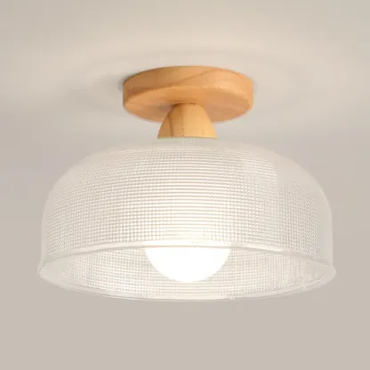 Modern LED Semi-Flush Ceiling Light with Clear Shade Image - 15