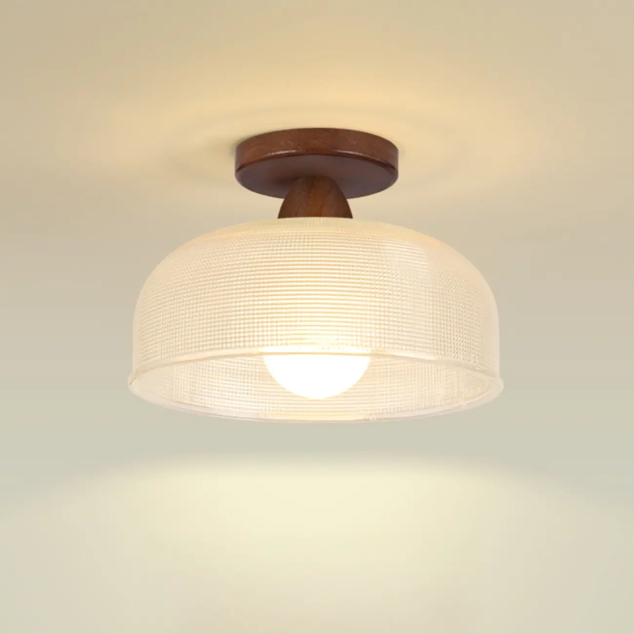 Modern LED Semi-Flush Ceiling Light with Clear Shade Image - 16 | homeyfad