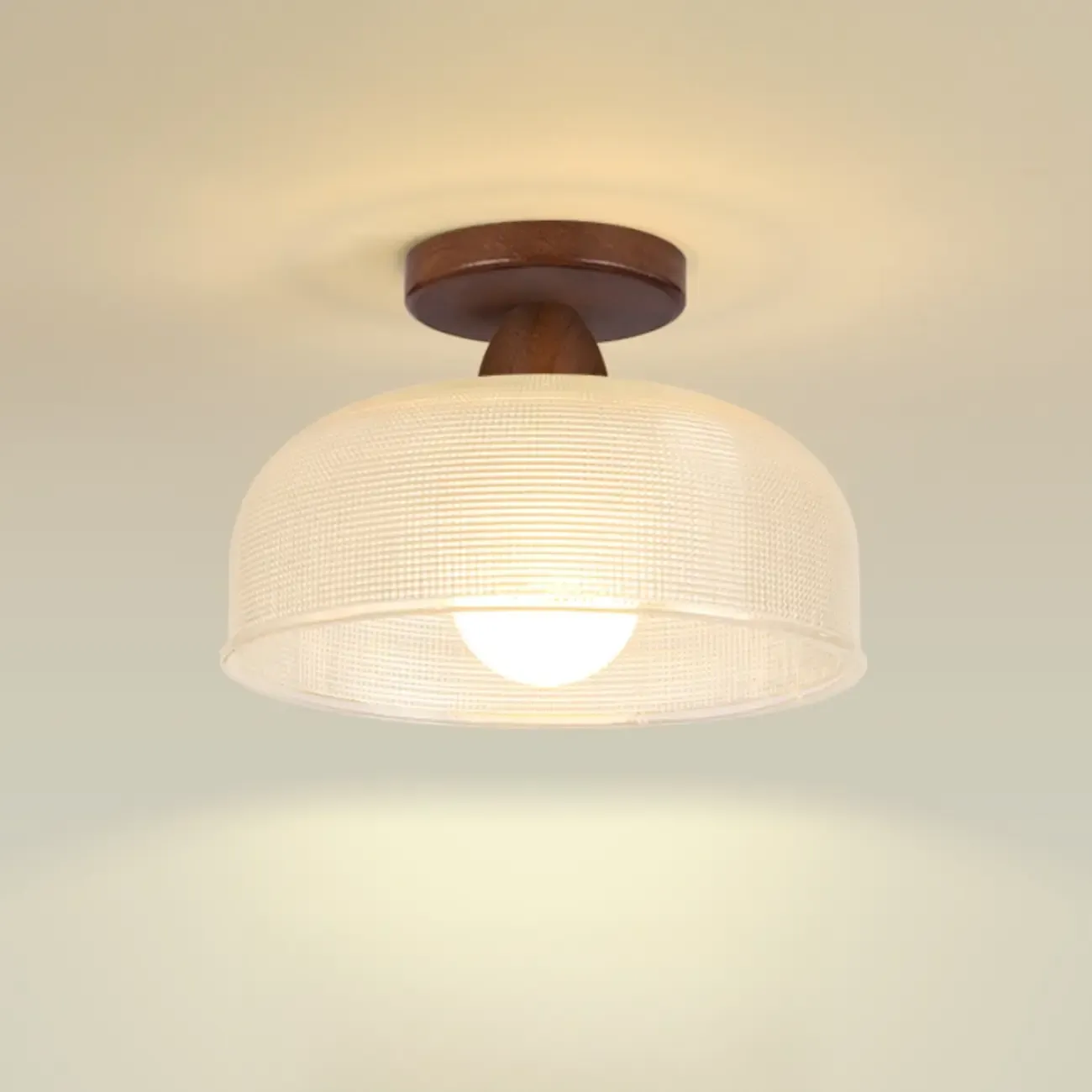 Modern LED Semi-Flush Ceiling Light with Clear Shade Image - 16