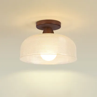 Modern LED Semi-Flush Ceiling Light with Clear Shade Image - 16
