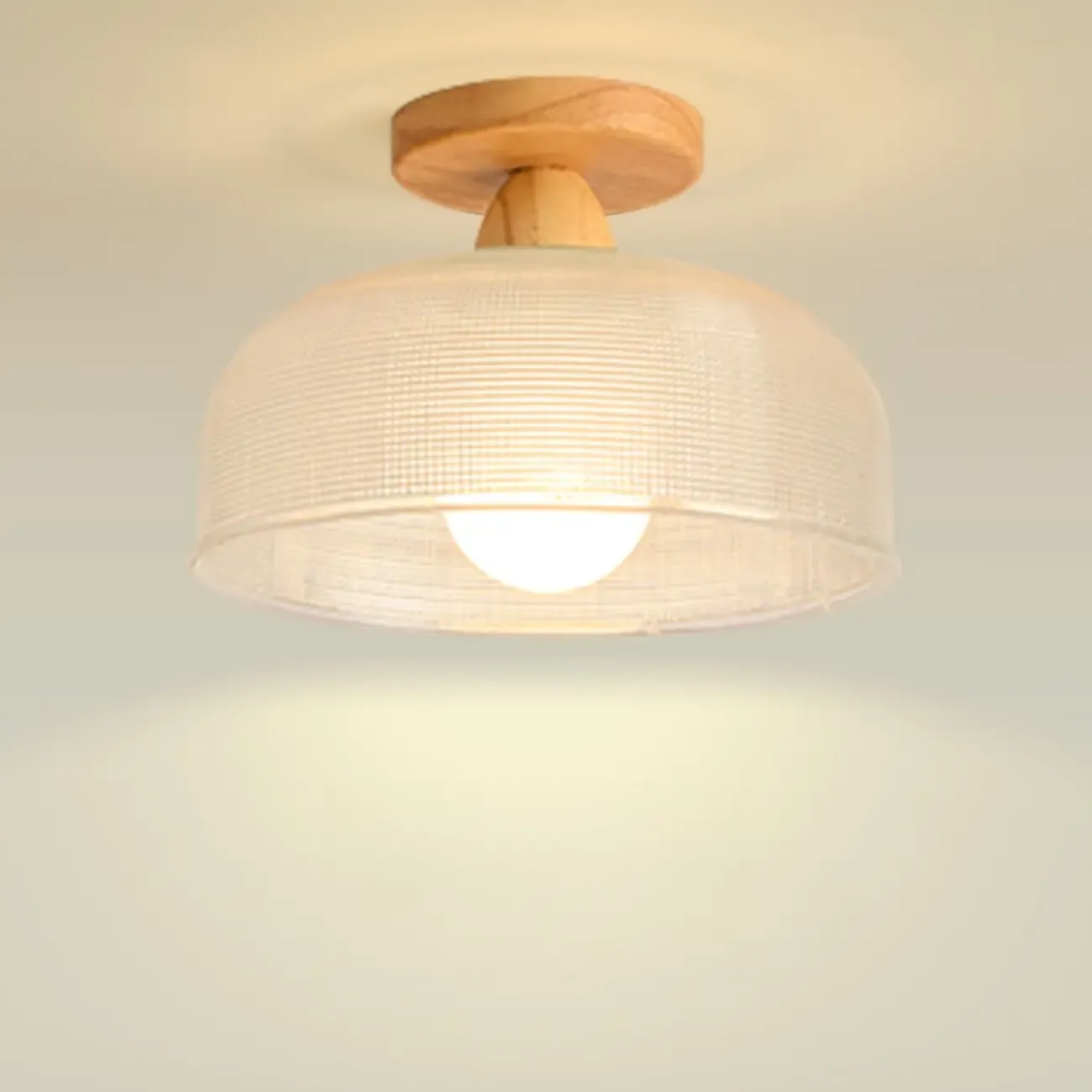 Modern LED Semi-Flush Ceiling Light with Clear Shade Image - 17