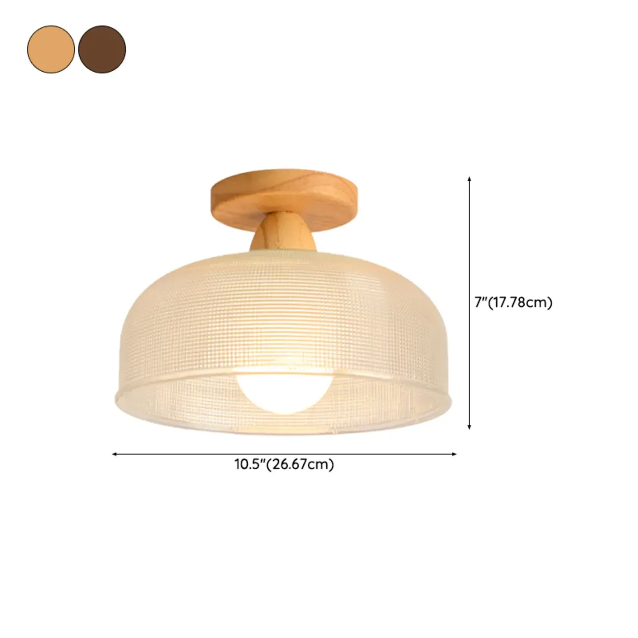 Modern LED Semi-Flush Ceiling Light with Clear Shade #size