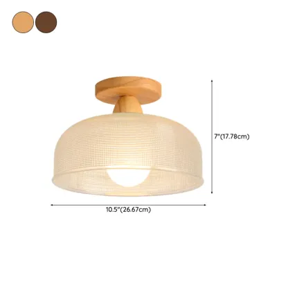 Modern LED Semi-Flush Ceiling Light with Clear Shade #size