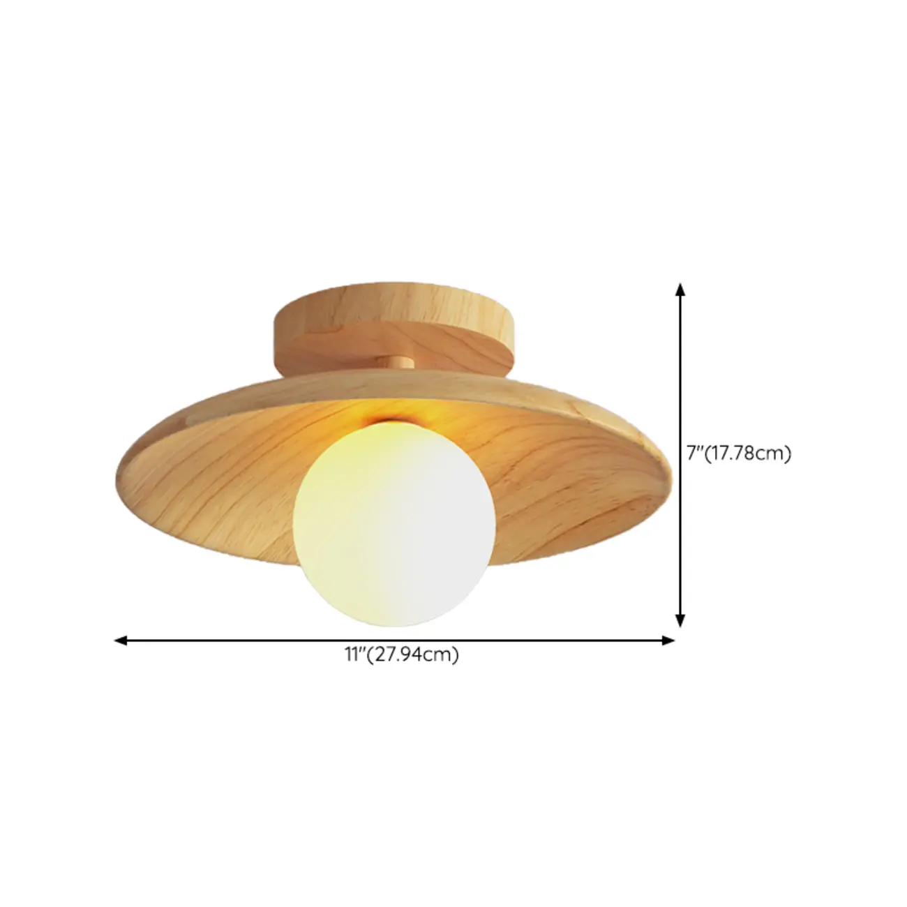 Simple Wooden Semi Flush Ceiling Light for Indoor Use Image - 14 | homeyfad