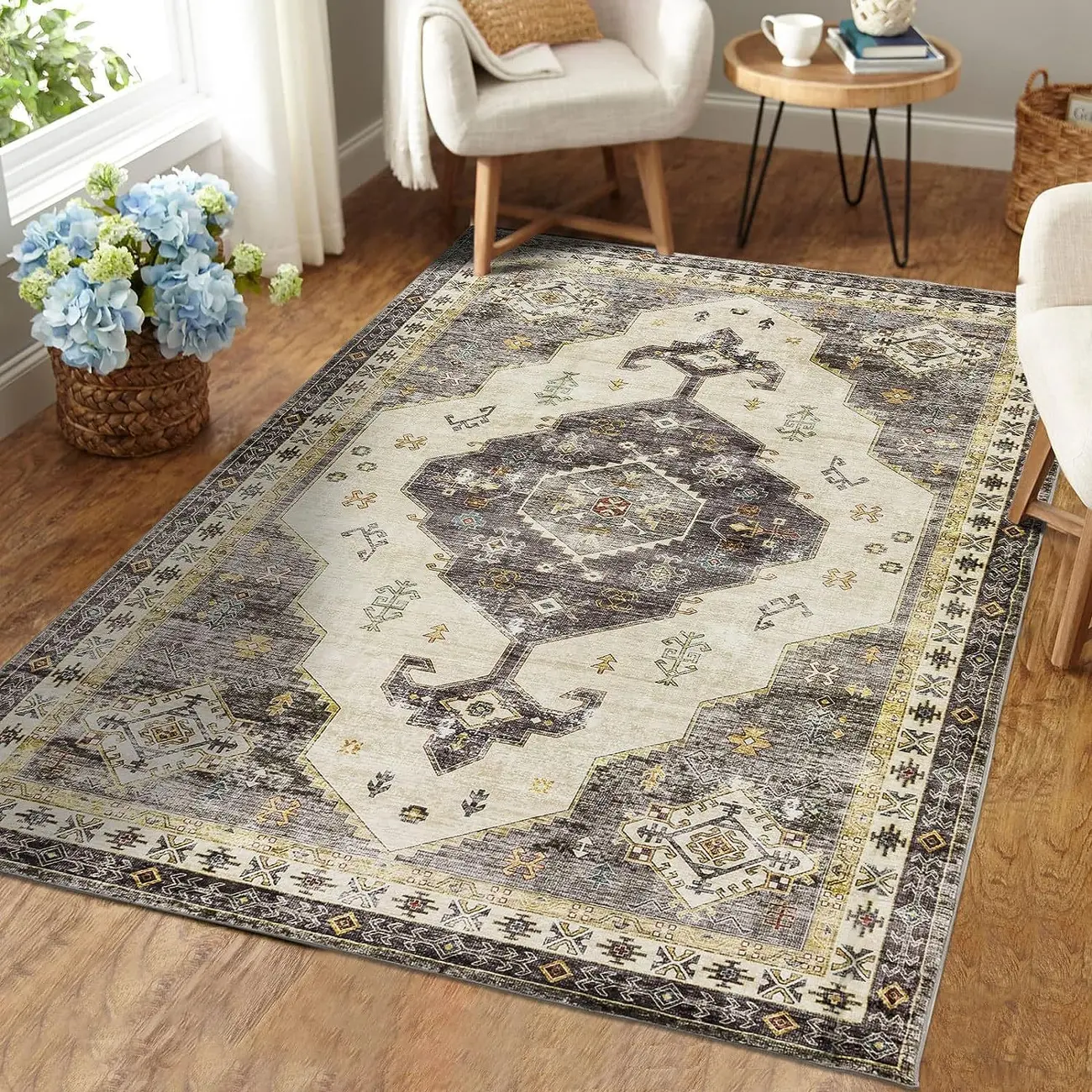 Vintage Faux Cashmere Rectangle Southwestern Area Rug Image - 1 | homeyfad