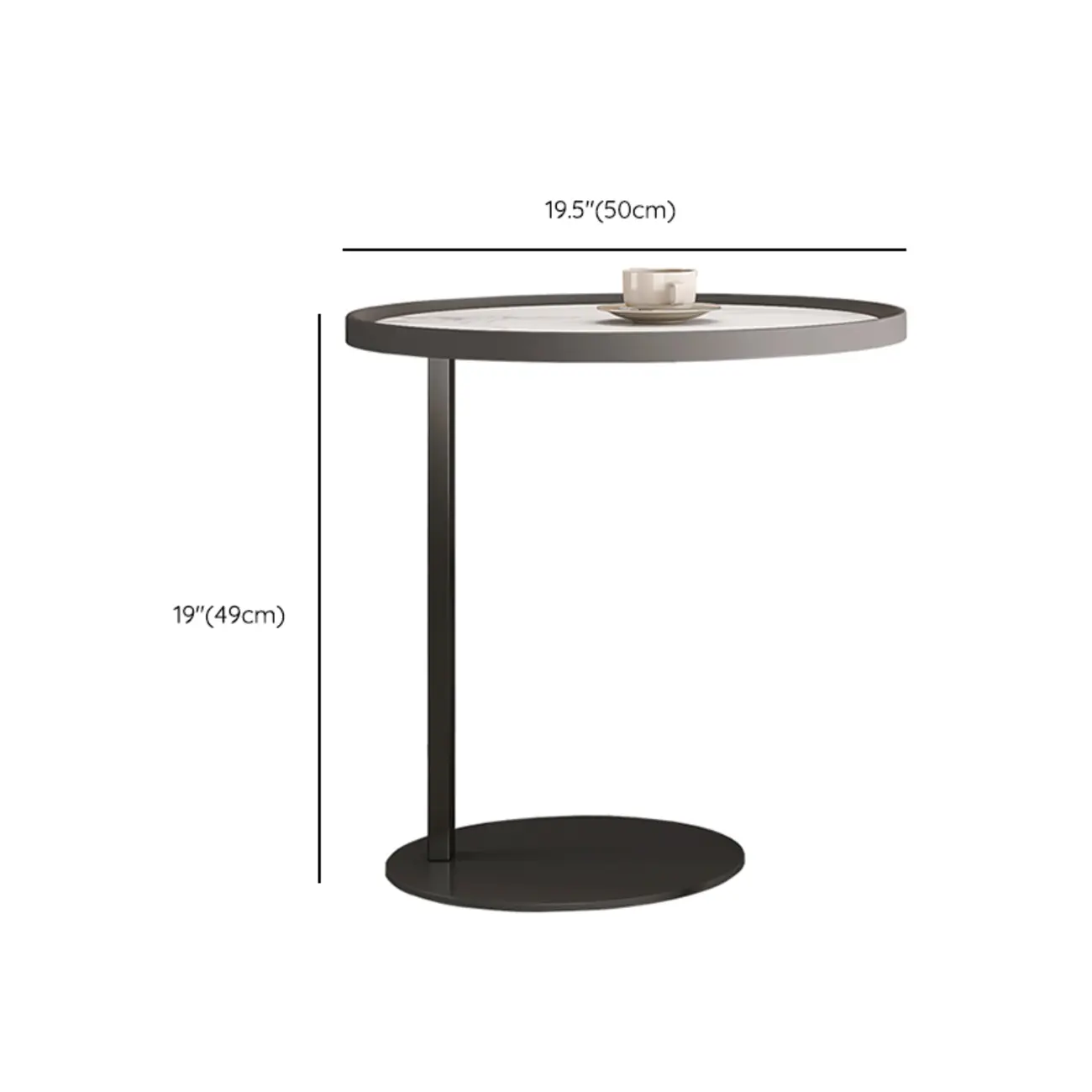 Gray Round Nesting Coffee Table with Storage, Lift Top #size | homeyfad