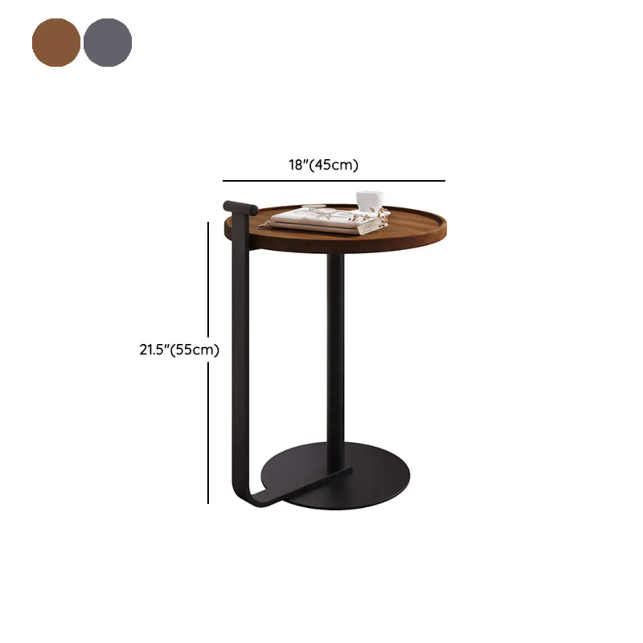 Minimalist Round Coffee Table for Living Room - Steel Base Image - 15 | homeyfad