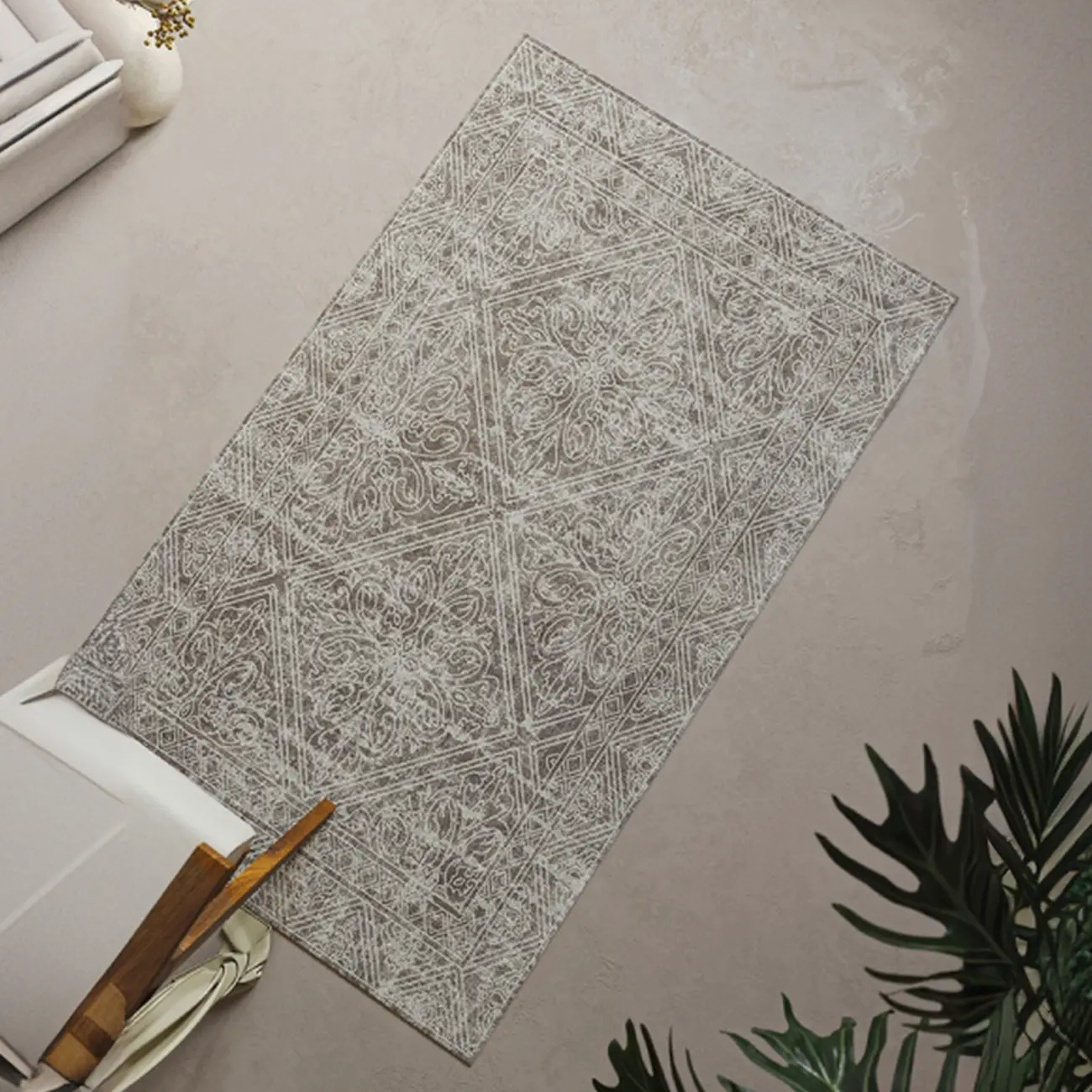 Scandinavian Fine Cotton Velvet Southwestern Rectangle Area Rug Image - 1 | homeyfad