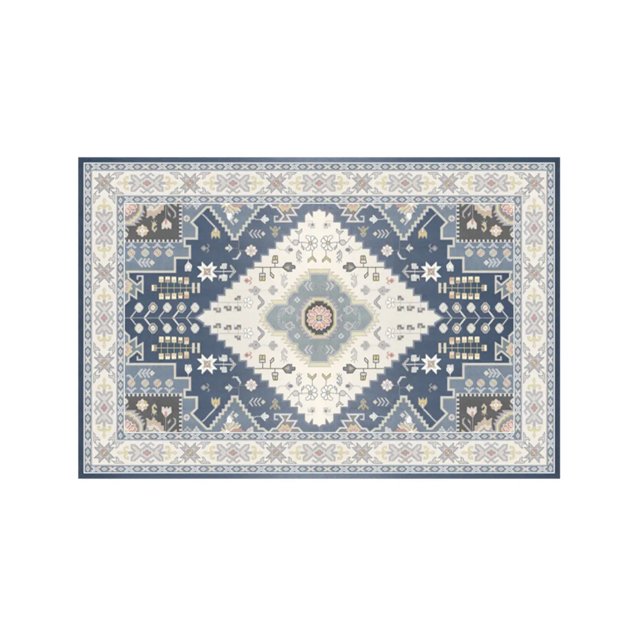 Vintage Polyester Southwestern Rectangle Area Rug Image - 2 | homeyfad