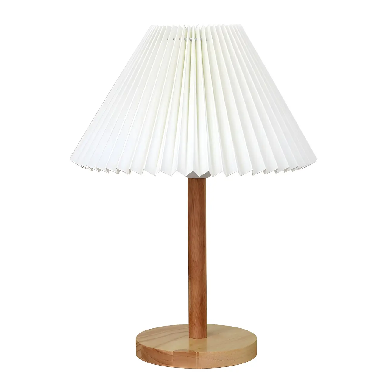 Natural Wood Table Lamp Plug In Electric LED for Bedroom Image - 5 | homeyfad