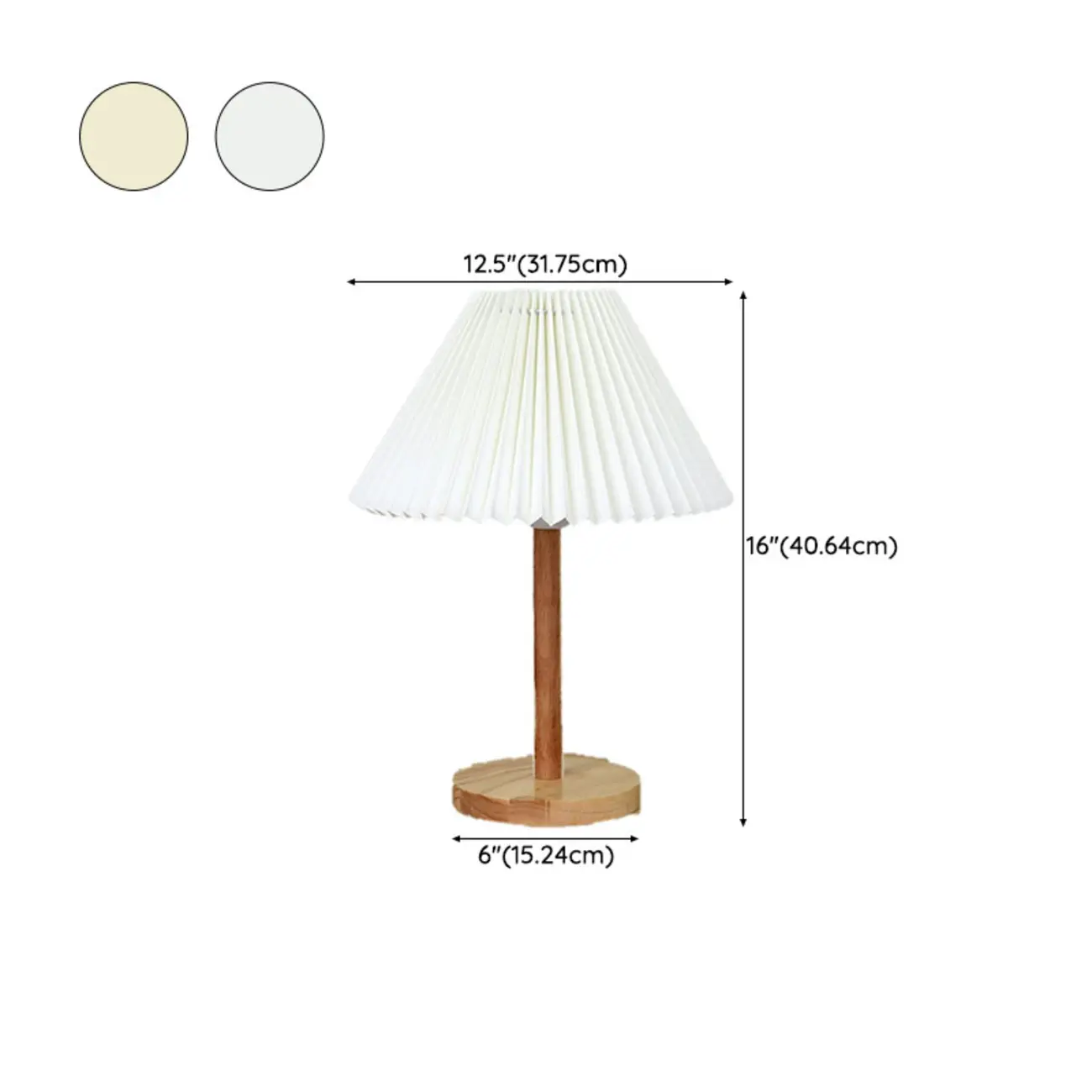Natural Wood Table Lamp Plug In Electric LED for Bedroom #size