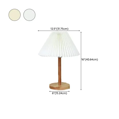 Natural Wood Table Lamp Plug In Electric LED for Bedroom #size