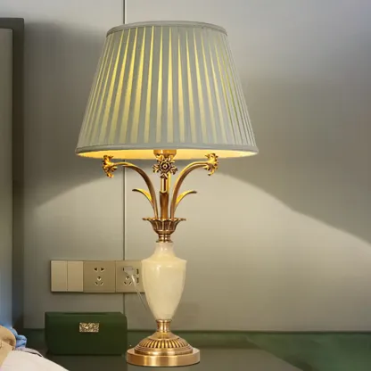 Green Elegant Metal Table Lamp Remote Control for Living Room Image - 13