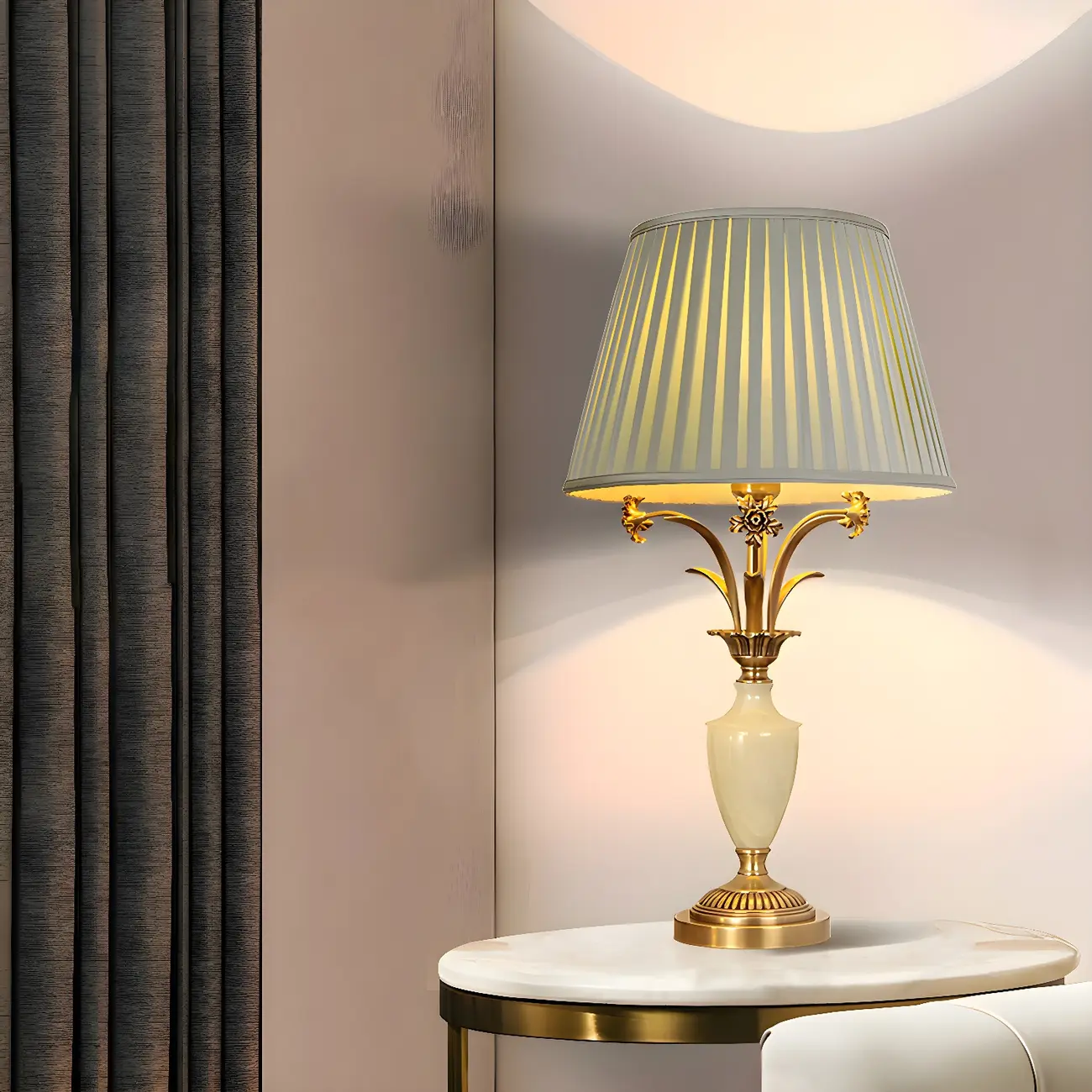 Green Elegant Metal Table Lamp Remote Control for Living Room Image - 16 | homeyfad