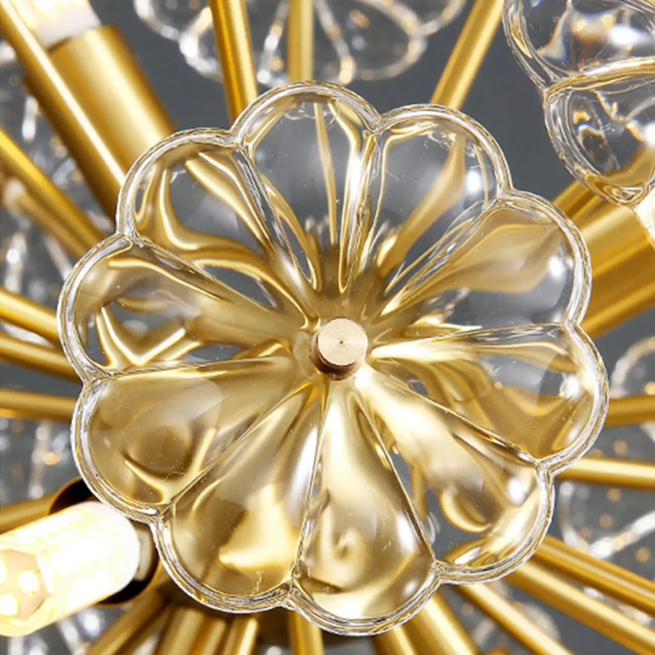 Glamorous Globe Crystal Table Lamp Gold Metal for Living Room Image - 6 | homeyfad