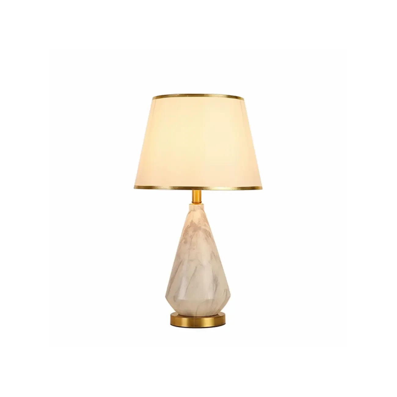 Modern White Geometric Metal Table Lamp for Residential Image - 7