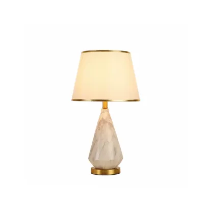 Modern White Geometric Metal Table Lamp for Residential Image - 7