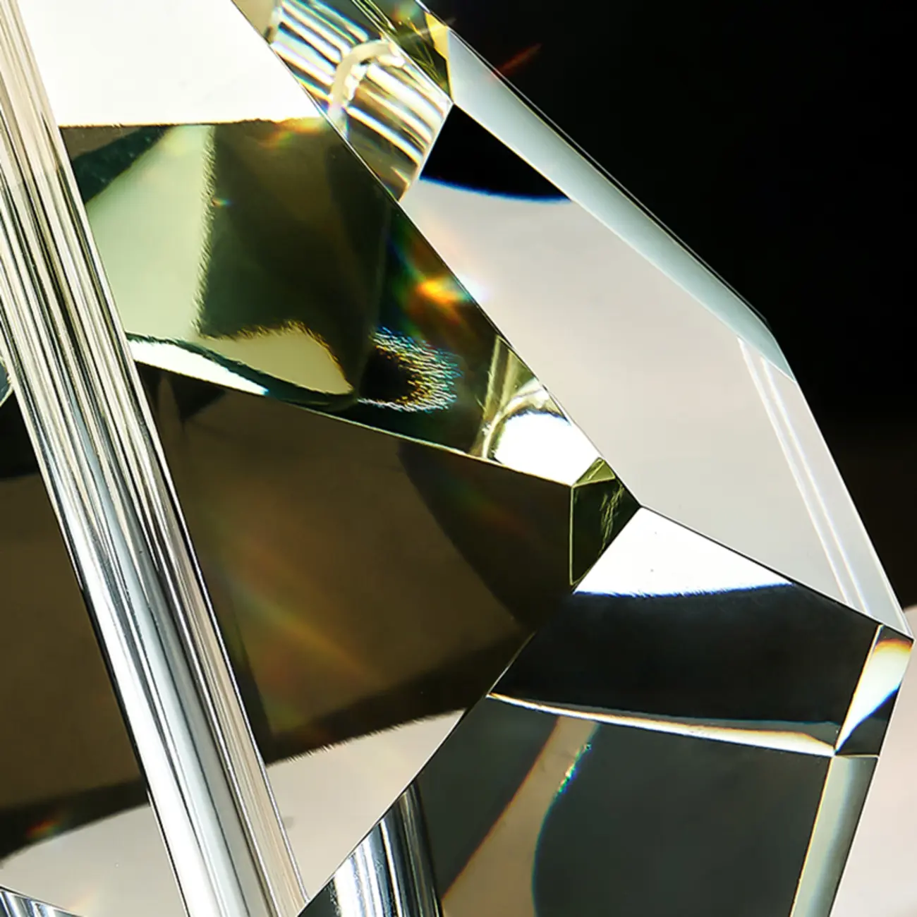 Blue Modern Geometric Crystal Table Lamp for Living Room Image - 4 | homeyfad