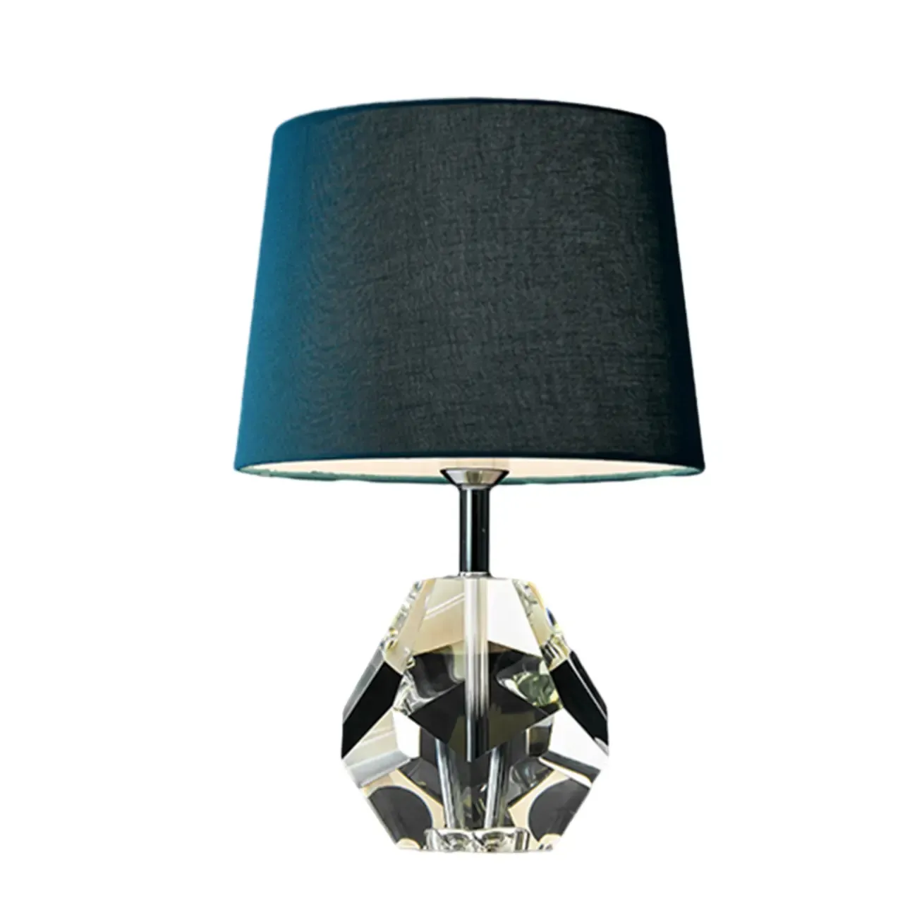 Blue Modern Geometric Crystal Table Lamp for Living Room Image - 5