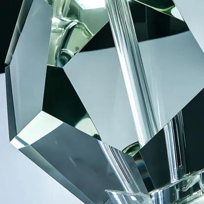 Blue Modern Geometric Crystal Table Lamp for Living Room Image - 9
