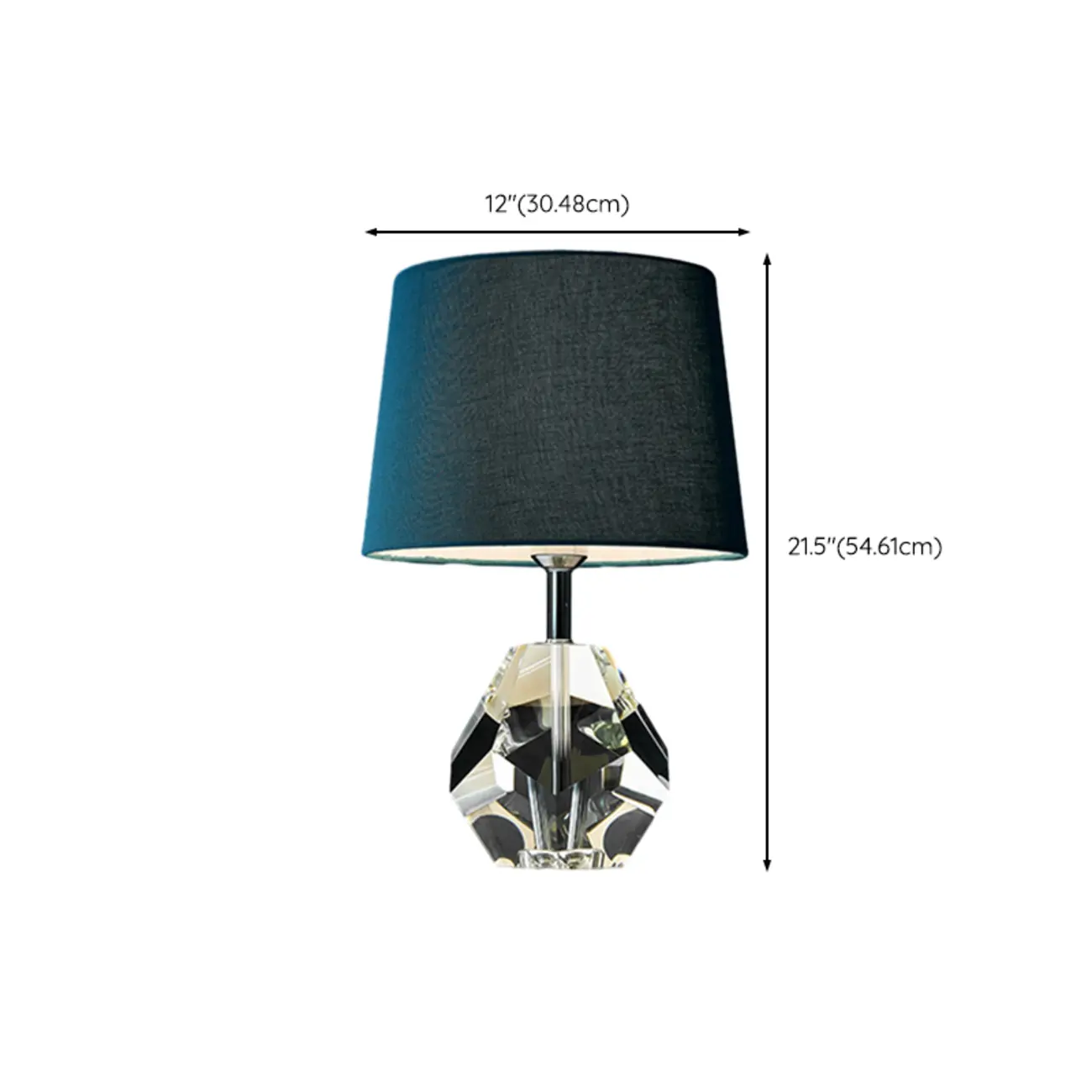 Blue Modern Geometric Crystal Table Lamp for Living Room #size | homeyfad