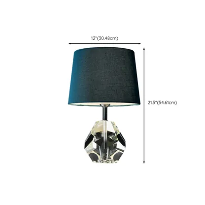 Blue Modern Geometric Crystal Table Lamp for Living Room #size